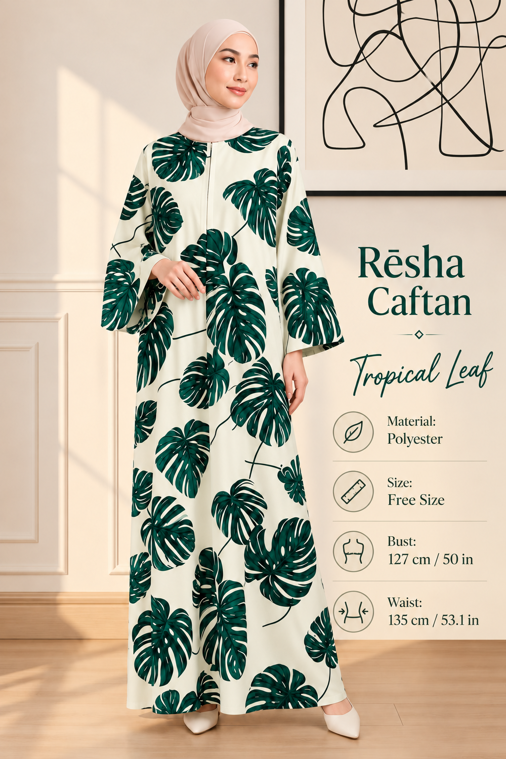 Carta Ukuran Saiz Rēsha Caftan